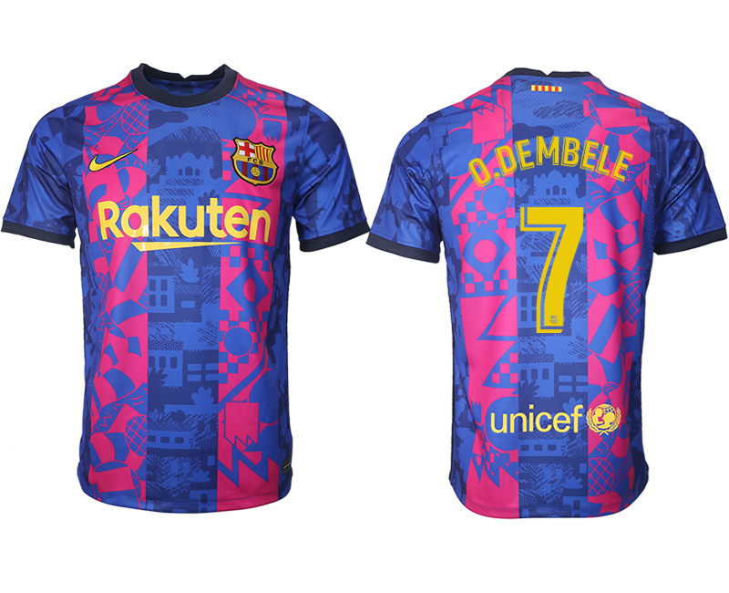 Men 2021-2022 Club Barcelona blue training suit aaa version #7 Soccer Jersey->barcelona jersey->Soccer Club Jersey